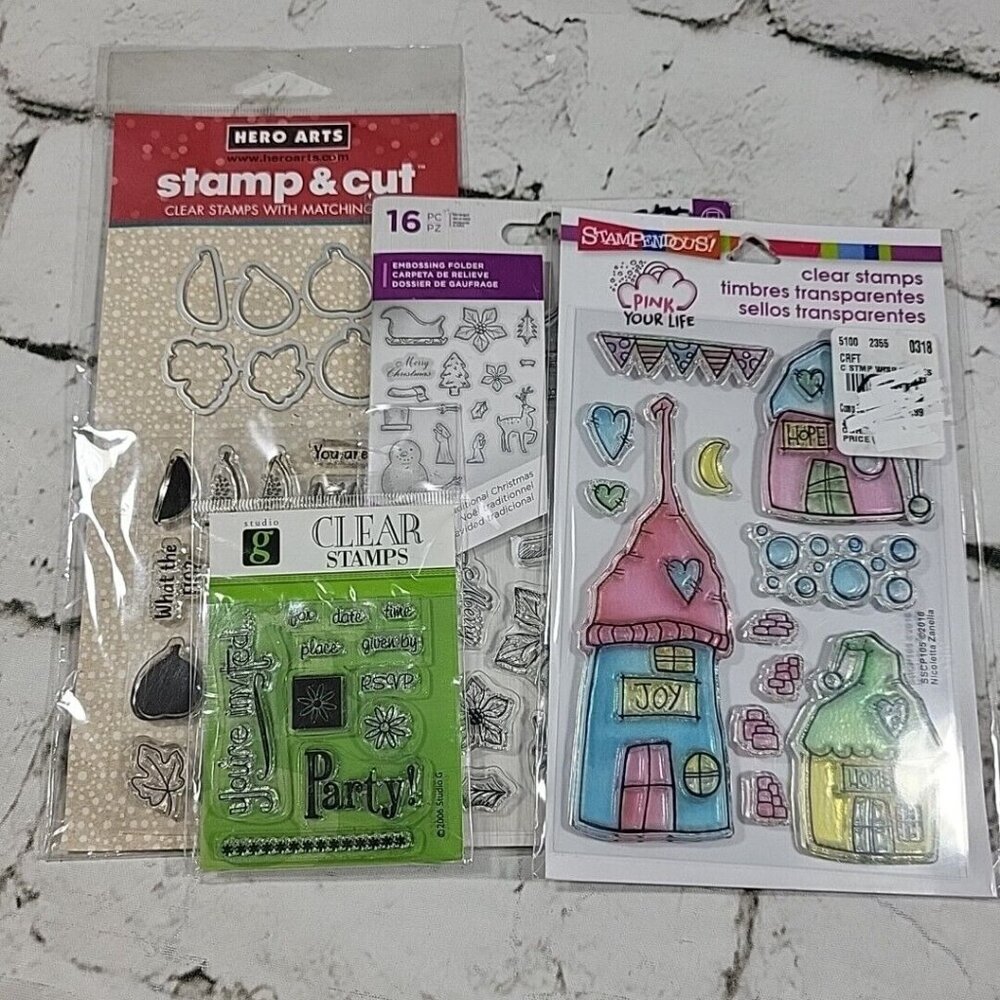 Clear Stamp Sets Stampendous Hero Arts lot of 4 Packages New